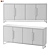 Luxurious Art Deco Mirror-Steel Sideboard 3D model small image 2