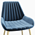 Plush Velvet Side Chair 3D model small image 3