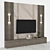 Modern TV Wall Set with 65" Screen 3D model small image 3