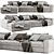 Poliform Dune Chaise Longue Sofa 2: Sleek & Stylish Seating 3D model small image 1