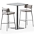 Modern Bar Set: Dado S70 Table & Marlen Bar Chair 3D model small image 1