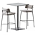 Modern Bar Set: Dado S70 Table & Marlen Bar Chair 3D model small image 5