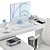 Workplace iMac Blue 3D model small image 5