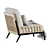 Sleek Mid Century Chair 3D model small image 2