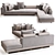 Elegant Minotti Connery Sofa 3D model small image 2