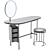 Luxury Living: Divani Pebble + Nina Dressing Table & Stool 3D model small image 5