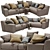 Modern Blanche Tutto Sectional: Versatile, Stylish, and High-Quality 3D model small image 1