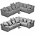 Modern Blanche Tutto Sectional: Versatile, Stylish, and High-Quality 3D model small image 5