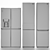LG Refrigerator Set 6: Side-by-Side, DoorCooling+, & Freezer 3D model small image 6