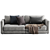 Elegant Blanche Katarina Sofa 3D model small image 4