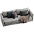 Elegant Blanche Katarina Sofa 3D model small image 5