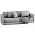 Elegant Blanche Katarina Sofa 3D model small image 6