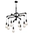 Rustic Aged Pipe Chandelier 3D model small image 1