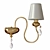 Elegant Gold Metal Wall Lamp 3D model small image 1