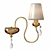 Elegant Gold Metal Wall Lamp 3D model small image 2