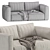 Sleek Modular Sofa Set 3D model small image 7