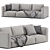 Modern Luna Sofa: Sleek 3-Seater 3D model small image 1