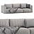 Modern Luna Sofa: Sleek 3-Seater 3D model small image 2