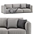 Modern Luna Sofa: Sleek 3-Seater 3D model small image 3