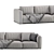 Modern Luna Sofa: Sleek 3-Seater 3D model small image 5