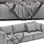 Modern Luna Sofa: Sleek 3-Seater 3D model small image 7