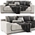 West Elm Dalton 2 Seater Sofa 3D model small image 3