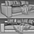 West Elm Dalton 2 Seater Sofa 3D model small image 4