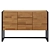 Rustic Oak and Metal Sideboard 3D model small image 2