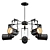 Modern Black Metal Chandelier: Retro Style Pendant Lighting 3D model small image 1