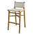 Taj White Leather Bar Stool 3D model small image 1