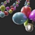 Balloons Garland - LED Fairy Lights 3D model small image 2