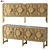 Art Deco Brass and MDF Sideboard 3D model small image 1