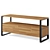 Rustic Oak & Steel TV Stand 3D model small image 1