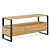 Rustic Oak & Steel TV Stand 3D model small image 3