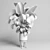 Wood Vase Indoor Plant Monstera 3D model small image 5