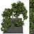 Rustic Outdoor Planter Set in Concrete Pot 3D model small image 2
