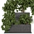 Rustic Outdoor Planter Set in Concrete Pot 3D model small image 4