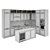 Modern Kitchen Set: Gas Hob, Oven, Coffee Machine, Wine Fridge, Sink & Hood 3D model small image 5