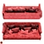 Retro-Inspired Fehring DecoDom Sofa 3D model small image 3