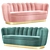 Elegant Mirage Velvet Sofa 3D model small image 3