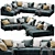 Modern Blanche Katarina Sectional 3D model small image 2