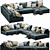 Modern Blanche Katarina Sectional 3D model small image 4