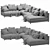 Modern Blanche Katarina Sectional 3D model small image 5