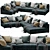 Modern Blanche Katarina Sectional 3D model small image 6