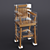 Elegant Wood & Glass Chair 3D model small image 1
