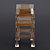 Elegant Wood & Glass Chair 3D model small image 2