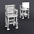 Elegant Wood & Glass Chair 3D model small image 6