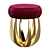 Luxury Betty Stool with Plush Blanket 3D model small image 3