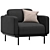 Jarrod Forest Green Armchair: Stylish and Comfortable 3D model small image 2