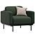 Jarrod Forest Green Armchair: Stylish and Comfortable 3D model small image 3